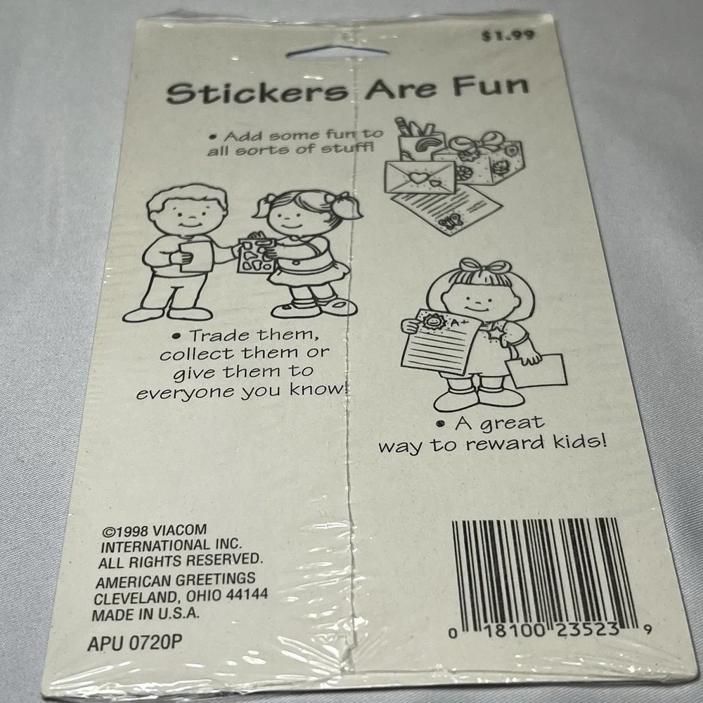 Vintage Nickelodeon Rugrats 1997 Stickers 2 Sheets American Greetings Sealed‎